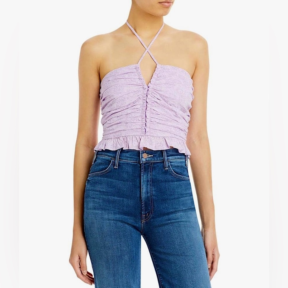 Wayf Lilac Halter Crop Top size L 100% cotton